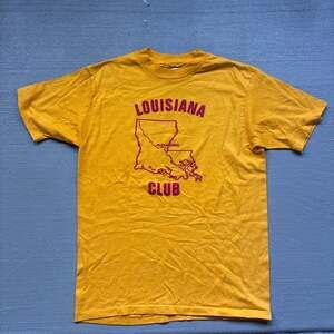 Vintage Hanes 50/50 Louisiana Club Bonjour Crawfish Graphic T-Shirt